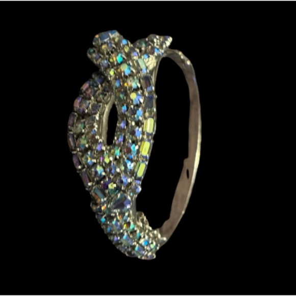 Rare Aurora Borealis Ribbon Rhinestone Bracelet - Picture 6 of 9